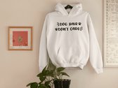 Dog Hair Don’t Care Schattig Hoodie,Grappige Hoodie,Unieke Cadeaus Voor Hondenliefhebbers,Kwaliteit Unisex Sweatshirt Met Capuchon,D004-001W, XL, Wit