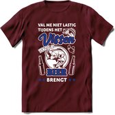 Val Me Niet Lastig Tijdens Het Vissen T-Shirt | Blauw | Grappig Verjaardag Vis Hobby Cadeau Shirt | Dames - Heren - Unisex | Tshirt Hengelsport Kleding Kado - Burgundy - L