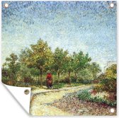Tuinposters Lane in Voyer d'Argenson Park at Asnieres - Schilderij van Vincent van Gogh - 50x50 cm - Tuindoek - Buitenposter