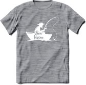 Vissen T-Shirt | Grappig Verjaardag Vis Hobby Cadeau Shirt | Dames - Heren - Unisex | Tshirt Hengelsport Kleding Kado - Donker Grijs - Gemaleerd - XL