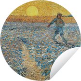 Tuincirkel De zaaier - Schilderij van Vincent van Gogh - 150x150 cm - Ronde Tuinposter - Buiten