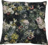 Kussen 45x45 cm BLOM velvet bloemen groen