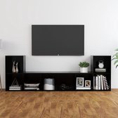 Decoways - 3-delige Tv-meubelset spaanplaat zwart