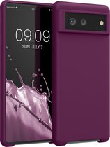 kwmobile telefoonhoesje voor Google Pixel 6 - Hoesje met siliconen coating - Smartphone case in bordeaux-violet