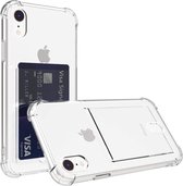 Hoesje Geschikt voor iPhone X / Xs hoesje transparant - Shock case met pasjeshouder Hoesje Geschikt voor iPhone X / Xs - Hoesje Geschikt voor iPhone X / Xs hoesje met pasjeshouder