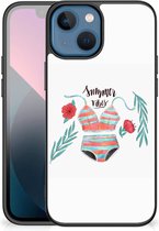 Telefoon Hoesje geschikt voor iPhone 13 mini TPU Siliconen Hoesje met Zwarte rand Boho Summer