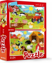 Puzzle Rebo 2x24 pièces - Animaux de la ferme