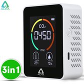 ALPA® - CO2 meter - luchtvochtigheid meter - thermometer - Infrarood Sensor - wit