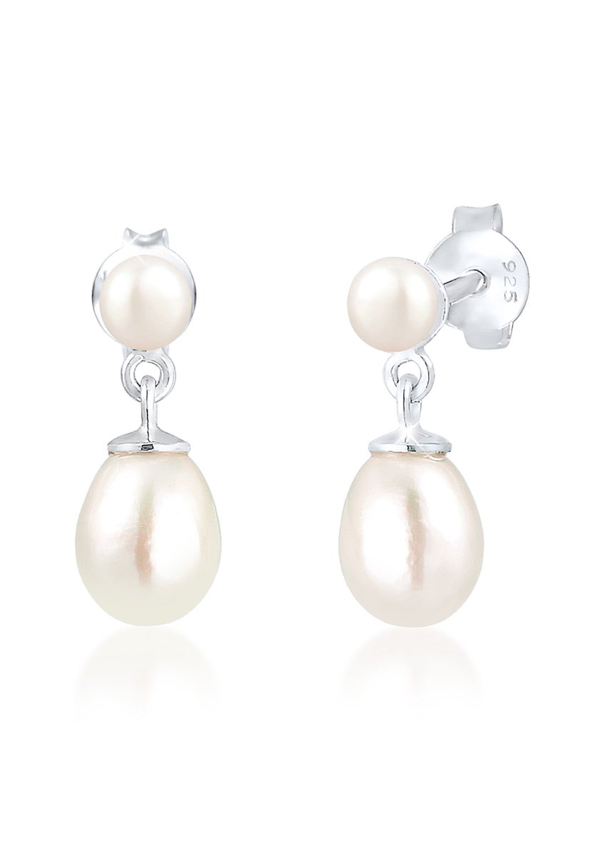 Elli PREMIUM Dames Oorbellen Dames Edelsteen met ZoetwaterParel in 925 Sterling Zilver