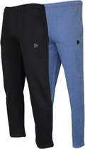 2-Pack Donnay Joggingbroek rechte pijp - Sportbroek - Heren - Maat S - Black/Dark-blue marl