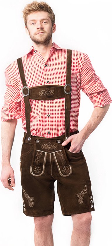 Lederhose voor mannen - Korte lederhosen - Ralf - Oktoberfest kleding - 100% leder