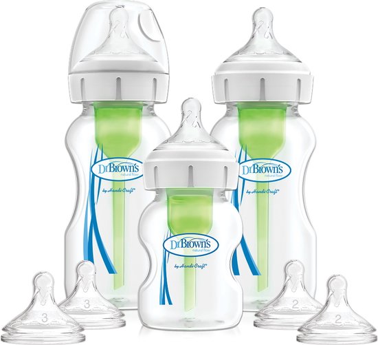 Product: Dr. Brown's Options+ Anti-colic Bottle Startpakket Flessen - Brede Hals Flessen - 3 stuks, van het merk Dr. Brown's