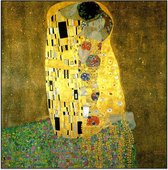 Akoestisch schilderij - EASYphoto  - Large: 120 x 120 cm - 50 mm  -  Gustav Klimt - De kus - Akoestisch fotopaneel - Akoestisch wandpaneel - Geluidsabsorberend - Esthetisch - EASY
