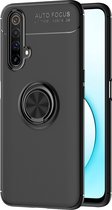 Realme X50 Hoesje - Mobigear - Armor Ring Serie - TPU Backcover - Zwart - Hoesje Geschikt Voor Realme X50