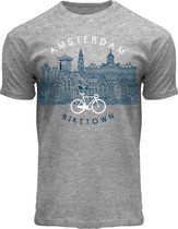 Fox Originals Bike Front Amsterdam T-shirt Heather Grey Heren T-shirt Maat L