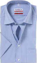 MARVELIS modern fit overhemd - korte mouw - blauw-wit geruit - Strijkvrij - Boordmaat: 47