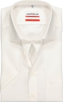 MARVELIS modern fit overhemd - korte mouw - beige - Strijkvrij - Boordmaat: 39