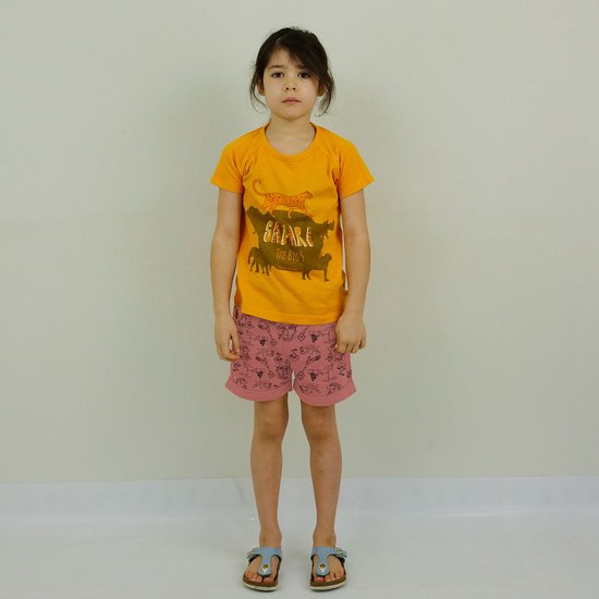 Smitten Organic - T-shirt jaune à manches courtes ' Safari Big Five Guide'