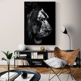 Poster Dark Lion ² - Dibond - Meerdere Afmetingen & Prijzen | Wanddecoratie - Interieur - Art - Wonen - Schilderij - Kunst