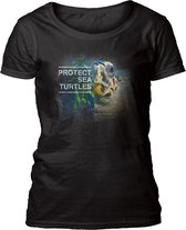 Ladies T-shirt Protect Turtle Black XL