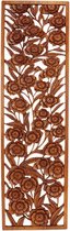 Wall panel wood with roses - 119x35x2 cm - India - Sarana - Fairtrade