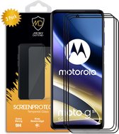 3-Pack Motorola Moto G51 Screenprotectors - MobyDefend Gehard Glas Screensavers - Zwarte Randen - Screen Protectors - Glasplaatjes Geschikt Voor: Motorola Moto G51