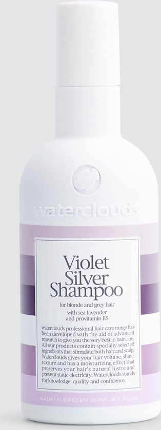 last tyngdekraft lysere Waterclouds Violet Silver Shampoo-250 ml - Zilvershampoo vrouwen - Voor  Grijs haar | bol.com