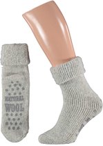 Wollen Huissok heren | Huissok | Grijs | Maat 43/46 | Huissokken heren | Fluffy sokken | Slofsokken | Huissokken anti slip | Huissokken | Anti slip sokken | Warme sokken | Bedsokke
