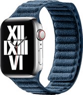 Alcanside Alcantara Bandje Geschikt voor Apple Watch Series 6 (44mm) - Ocean Blue