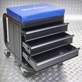 Datona® Werkplaatskruk met drie lades - Zwart