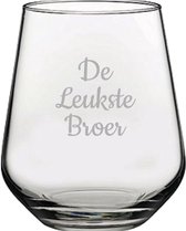 Gegraveerde Drinkglas 42,5cl De Leukste Broer