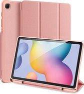 Samsung Galaxy Tab S6 Lite Hoes - Dux Ducis - Domo Serie - Kunstlederen Bookcase - Roze - Hoes Geschikt Voor Samsung Galaxy Tab S6 Lite