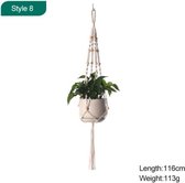 Hand Geweven Plantenhanger - 116 cm - 1 Stuk  - Hangende Bloempot - Hangpot - Bloemen - Woonkamer - Binnen - Macramé Plantenhangers