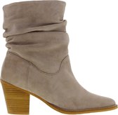 Tango | Ella western 21-f taupe suede wrinkle boot - natural heel/sole wooden heel/sole | Maat: 41