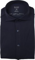 OLYMP No. 6 super slim fit overhemd 24/7 - marine blauw tricot - Strijkvriendelijk - Boordmaat: 40