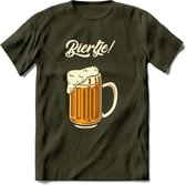 Biertje! T-Shirt | Bier Kleding | Feest | Drank | Grappig Verjaardag Cadeau | - Leger Groen - L