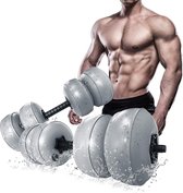 Happygetfit - Waterhalters Set 30 ~ 35 kg of 8 ~ 16 kg Verstelbare Gym Fitness Thuis Halters, 2 in 1 Water Gevulde Halters, Reizen Halters, Draagbare Veilige Watervrije Gewichten Dumbbell (Gr