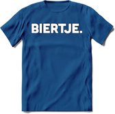 Biertje. T-Shirt | Bier Kleding | Feest | Drank | Grappig Verjaardag Cadeau | - Donker Blauw - M