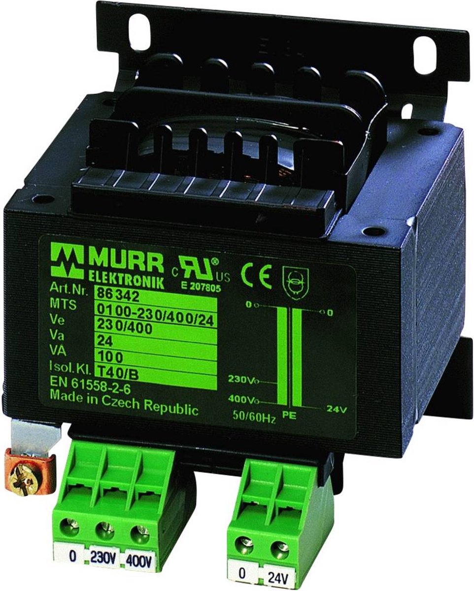 Murr Elektronik 86343 Veiligheidstransformator 1 x 230 V/AC, 400 V/AC 1 x 24 V/AC 160 VA