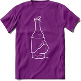 Bierbuik T-Shirt | Bier Kleding | Feest | Drank | Grappig Verjaardag Cadeau | - Paars - XL