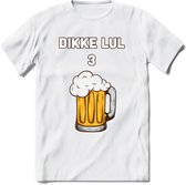 Dikke Lul 3 Bier T-Shirt | Bier Kleding | Feest | Drank | Grappig Verjaardag Cadeau | - Wit - M