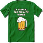 Zo Weekend, Tijd Om Bij Te Tanken T-Shirt | Bier Kleding | Feest | Drank | Grappig Verjaardag Cadeau | - Donker Groen - XXL