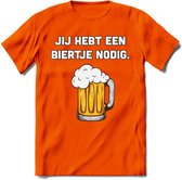 Jij Hebt Een Biertje Nodig T-Shirt | Bier Kleding | Feest | Drank | Grappig Verjaardag Cadeau | - Oranje - L
