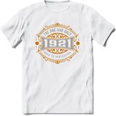 1921 The One And Only T-Shirt | Goud - Zilver | Grappig Verjaardag En Feest Cadeau | Dames - Heren | - Wit - 3XL