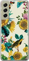 Samsung S21 FE hoesje siliconen - Zonnebloemen / Bloemen | Samsung Galaxy S21 FE case | geel | TPU backcover transparant