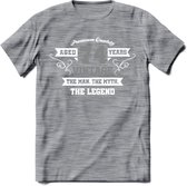 74 Jaar Legend T-Shirt | Zilver - Wit | Grappig Verjaardag en Feest Cadeau | Dames - Heren - Unisex | Kleding Kado | - Donker Grijs - Gemaleerd - M