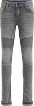 WE Fashion Jongens skinny fit jeans met bikerdetails en stretch