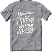 You Are The Stars In My Sky - Valentijn T-Shirt | Grappig Valentijnsdag Cadeautje voor Hem en Haar | Dames - Heren - Unisex | Kleding Cadeau | - Donker Grijs - Gemaleerd - M