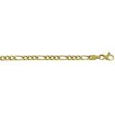 Gouden Figaro Ketting 3.5 mm 50 cm 14 karaats