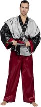 Wilbers - Ninja & Samurai Kostuum - Japanse Samurai Van Eer Bushido - Man - rood,zwart,grijs - Maat 48 - Carnavalskleding - Verkleedkleding